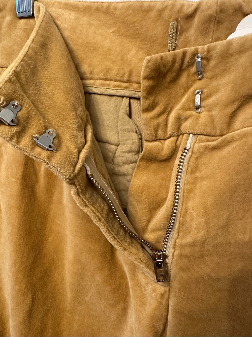 Johnny Was Golden Mustard Cotton Velvet Pants Straight Flair Leg Boho Luxury - Picture 7 of 9